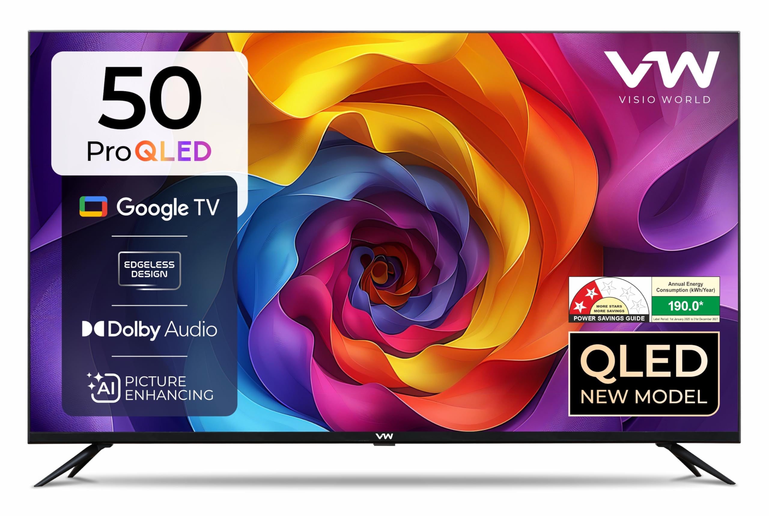 VW 127 cm (50 inches) Pro Series 4K Ultra HD Smart QLED Google TV
